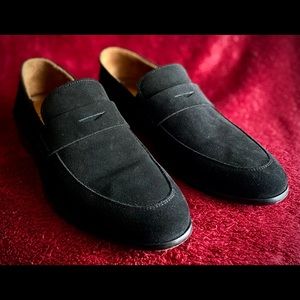 Aquatalia Harris Suede Loafer shoes size 9.5 black